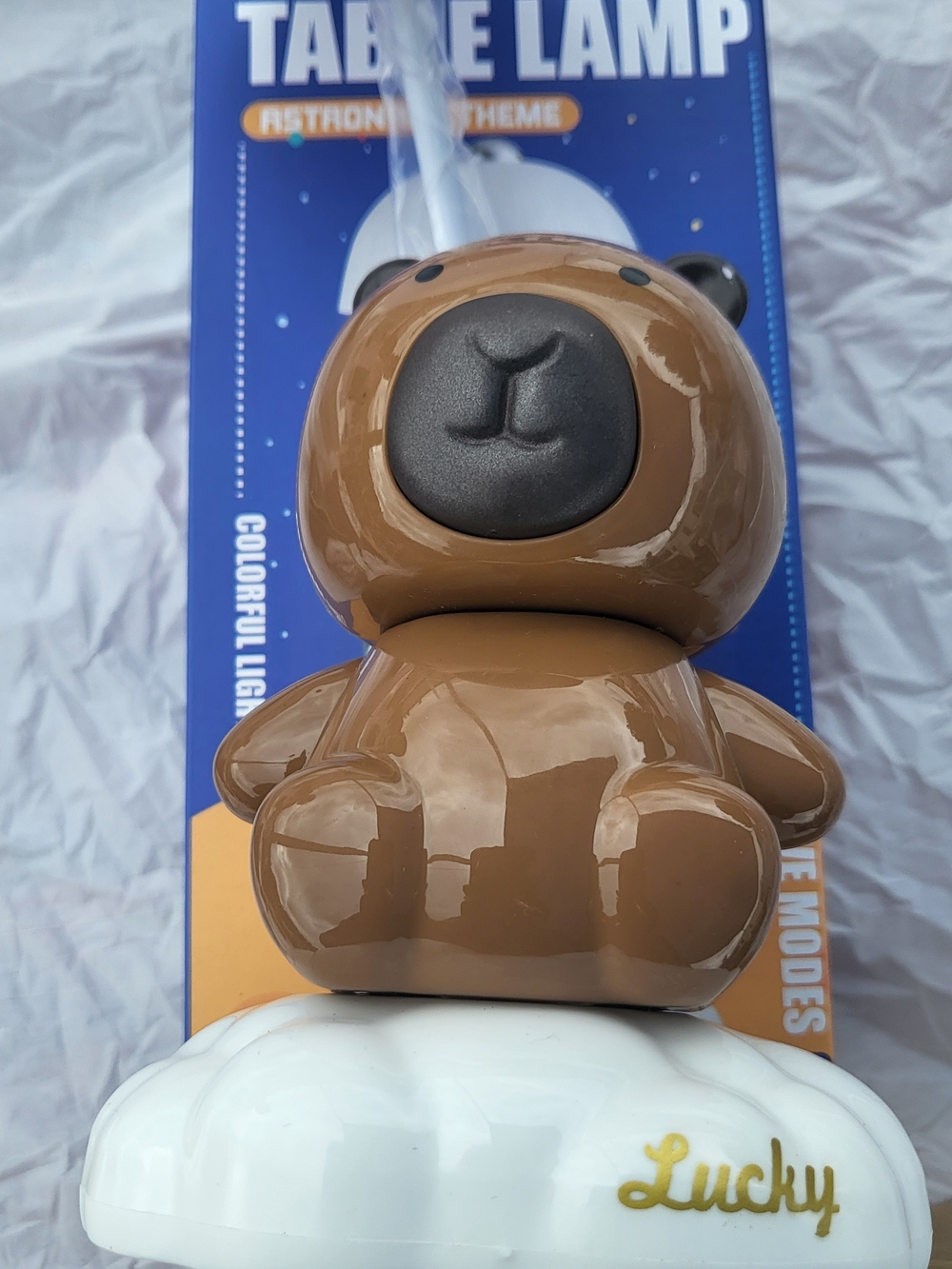 Lucky Brand Brown Bear Night Light Lamp in Brown and White